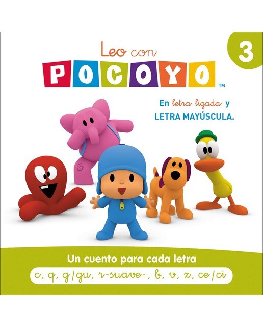Imagem 0 de Pocoyó. Lectoescritura - Leo con Pocoyó. Un cuento para cada letra: c, q, g/gu, r-suave-, b, v, z, ce/ci: En letra ligada y LETRA MAYÚSCU (Capa mole)