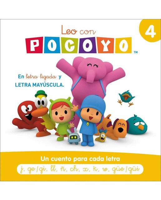 Pocoyó. Lectoescritura - Leo con Pocoyó. Un cuento para cada letra: j, ge/gi, ll, ñ, ch, x, k, w, güe/güi: En letra ligada y LETRA MAYÚSC (Capa mole) 1