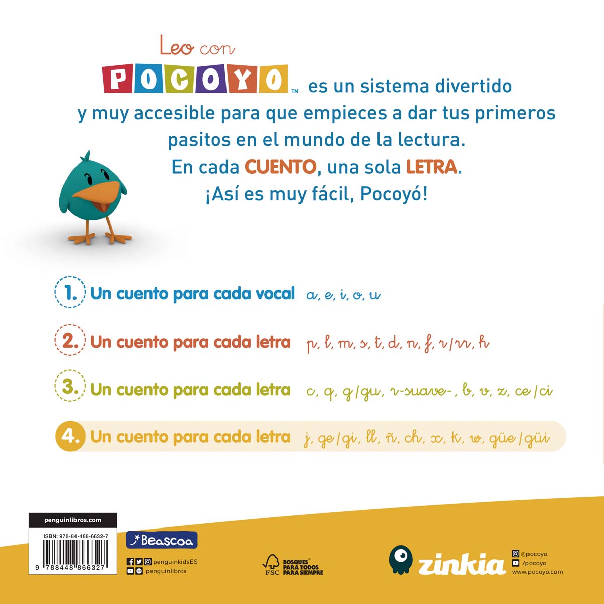 Pocoyó. Lectoescritura - Leo con Pocoyó. Un cuento para cada letra: j, ge/gi, ll, ñ, ch, x, k, w, güe/güi: En letra ligada y LETRA MAYÚSC (Capa mole) 2
