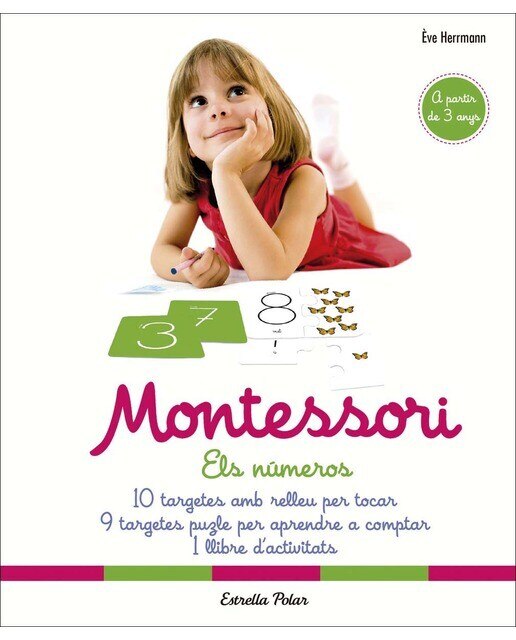 Imagem 0 de Montessori. Els números: 10 targetes amb relleu per tocar. 9 targetes puzle per aprendre a comptar. 1 llibre d'activitats(Tapa dura)