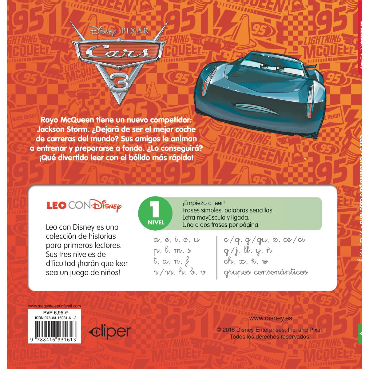 Cars 3. Leo con Disney (Nivel 1). Un cuento para cada letra: t, d, n, f (Disney. Lectoescritura) (Capa mole) 2