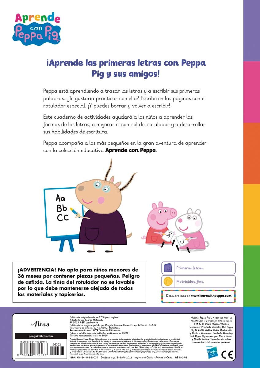 Peppa Pig. Primeros aprendizajes - Aprendo con Peppa Pig. Primeras letras (Libro-pizarra): ¡Escribe, borra y vuelve a escribir! (Capa mole) 2