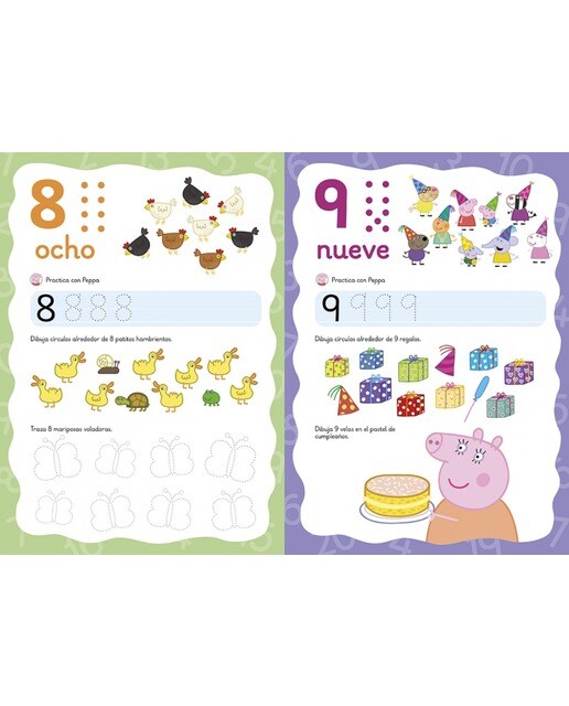 Peppa Pig. Primeros aprendizajes - Aprendo con Peppa Pig. Primeros números (Libro-pizarra): ¡Escribe, borra y vuelve a escribir! (Capa mole) 2