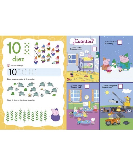 Peppa Pig. Primeros aprendizajes - Aprendo con Peppa Pig. Primeros números (Libro-pizarra): ¡Escribe, borra y vuelve a escribir! (Capa mole) 3