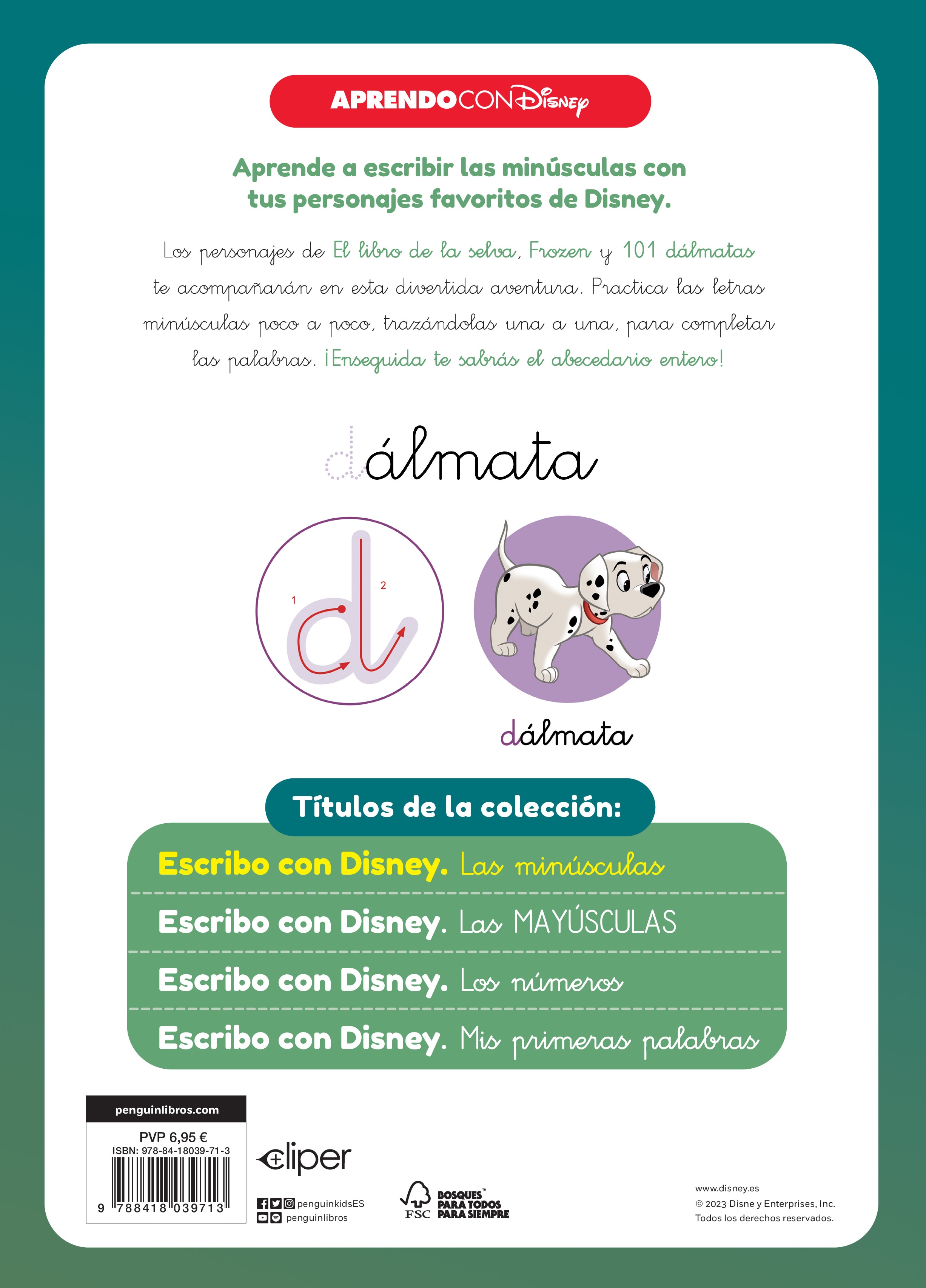 Escribo con Disney. Las minúsculas (4-5 años) (Disney. Primeros aprendizajes): Con letras para reseguir  (Tapa blanda) 2