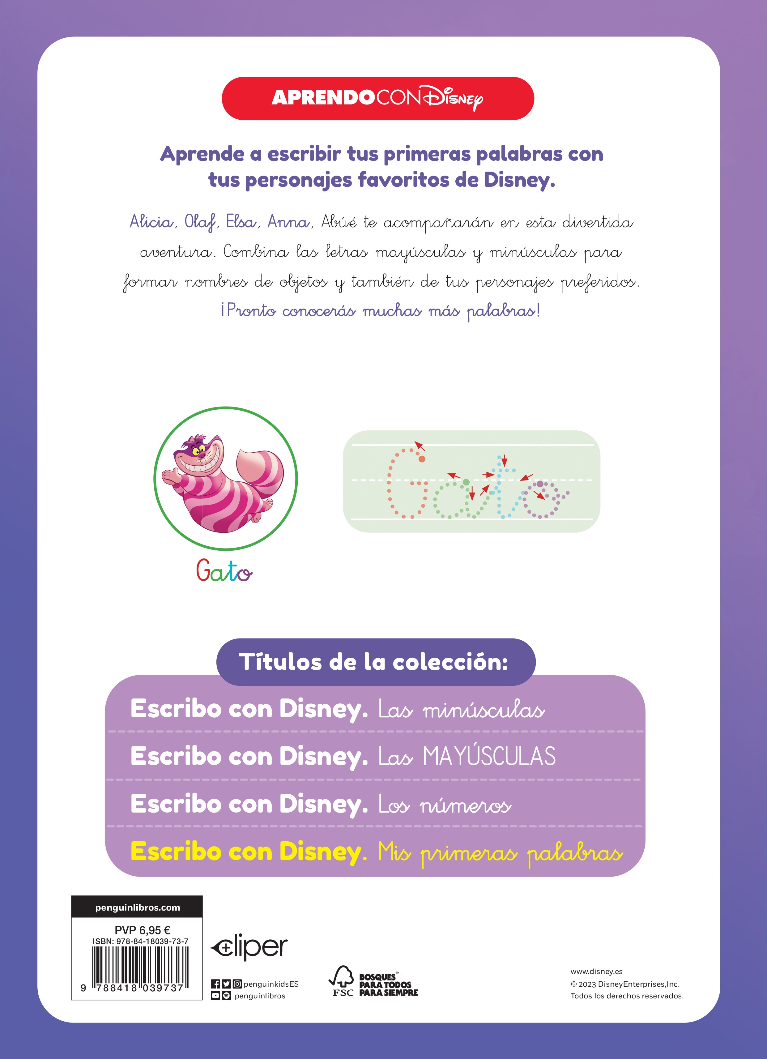 Escribo con Disney. Mis primeras palabras (4-5 años) (Disney. Primeros aprendizajes): Con palabras para reseguir (Tapa blanda) 2