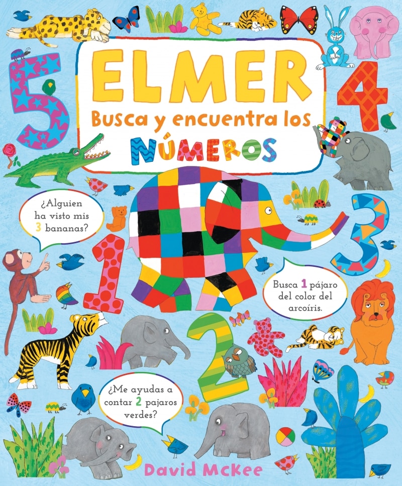 Elmer. Libro de cartón - Busca y encuentra los números de Elmer 3