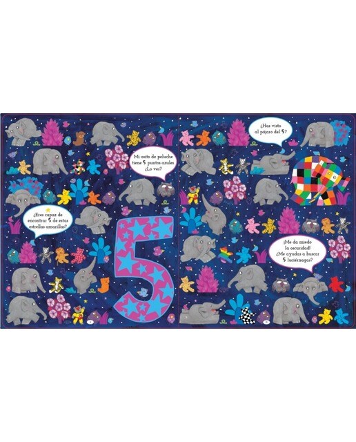 Elmer. Libro de cartón - Busca y encuentra los números de Elmer 4