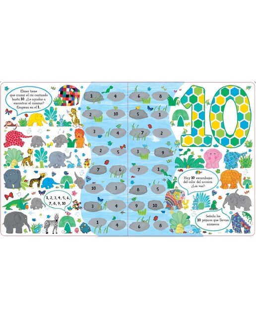 Elmer. Libro de cartón - Busca y encuentra los números de Elmer 5