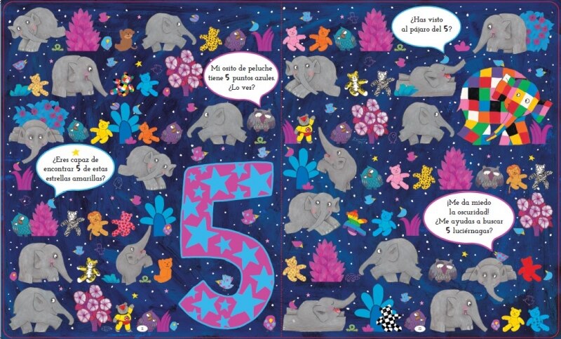 Elmer. Libro de cartón - Busca y encuentra los números de Elmer 6