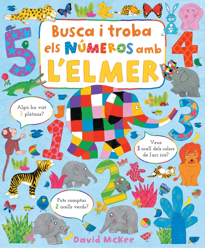 L'Elmer. Llibre de cartró - Busca i troba els números amb l'Elmer 2