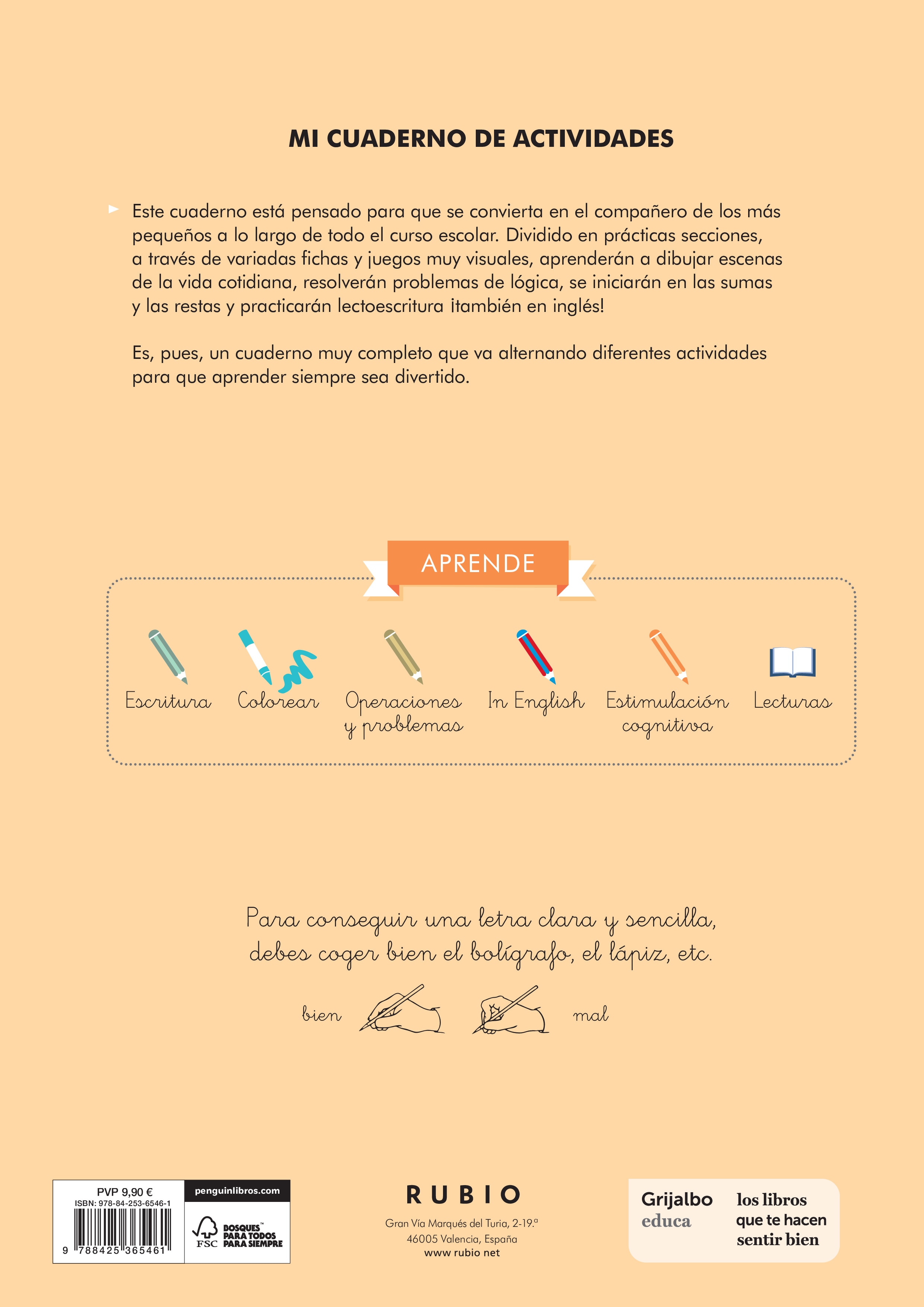 Mi cuaderno de actividades: 4 - 5 años (edición exclusiva) (Rubio. El arte de aprender) (Capa mole) 2