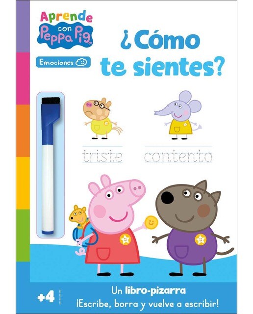 Peppa Pig. Primeros aprendizajes - Aprende con Peppa. ¿Cómo te sientes? (Libro-pizarra): ¡Escribe, borra y vuelve a escribir! (Capa mole) 1