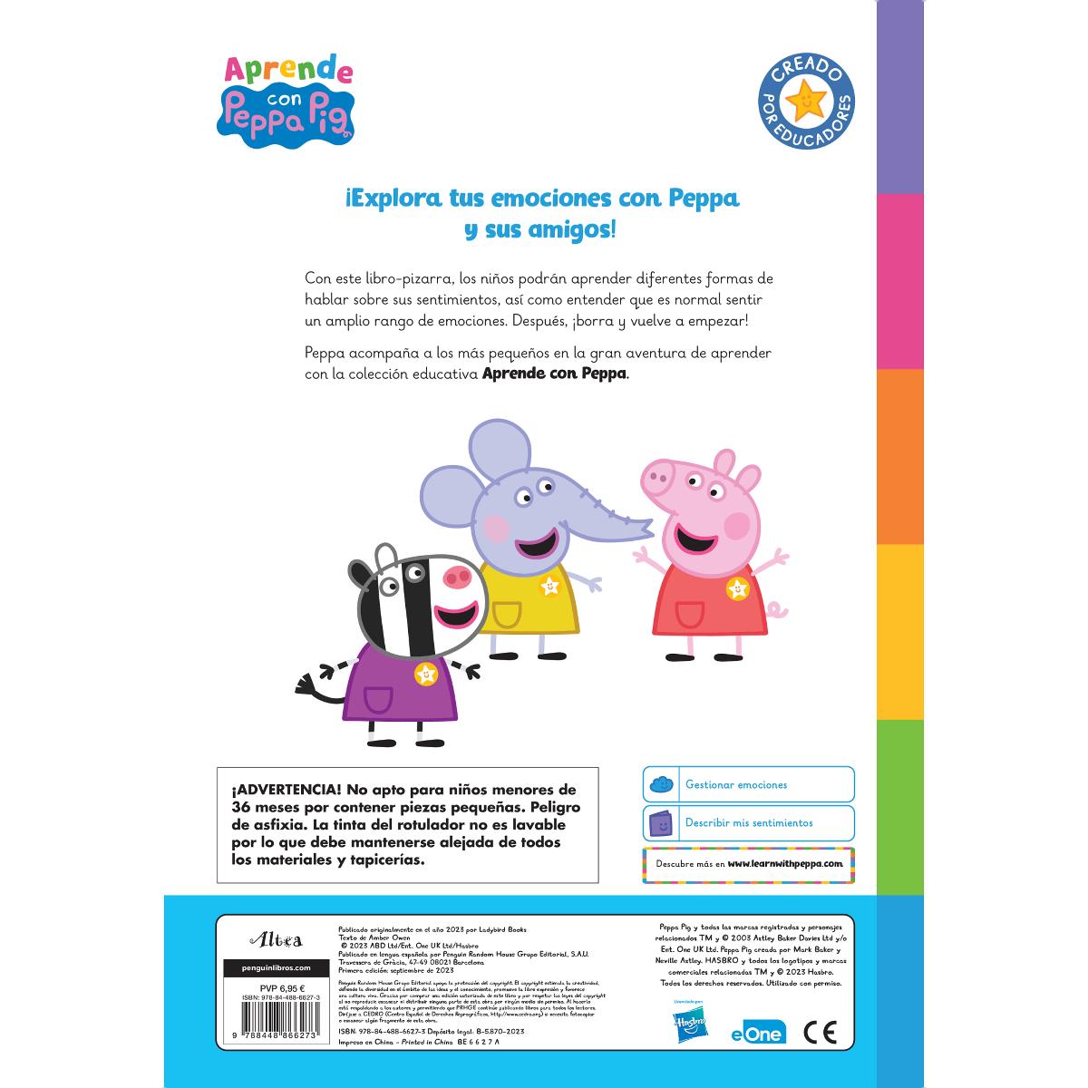 Peppa Pig. Primeros aprendizajes - Aprende con Peppa. ¿Cómo te sientes? (Libro-pizarra): ¡Escribe, borra y vuelve a escribir! (Capa mole) 2