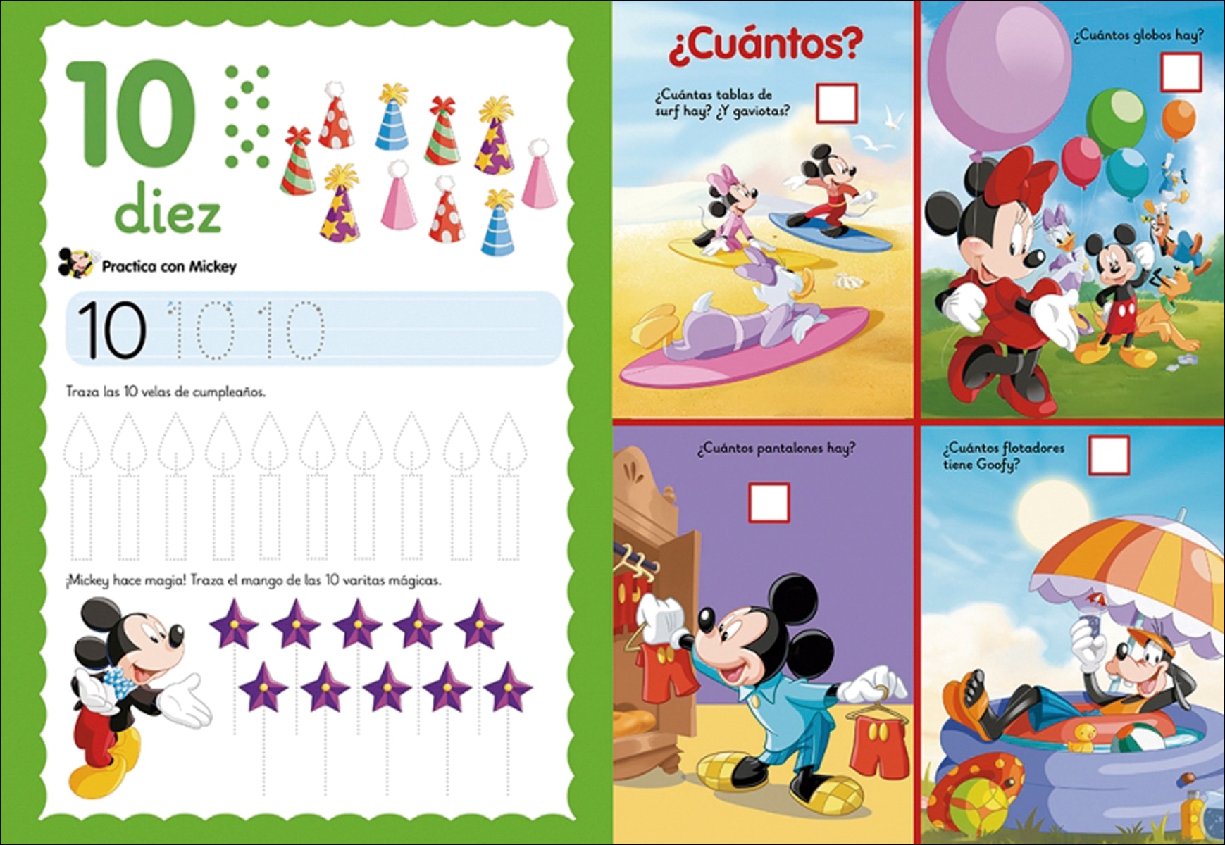 Mickey y sus amigos. Mi primer libro pizarra preescolar: escribe los números (+3 años) (Disney. Primeros aprendizajes): ¡Escribe, borra y (Capa mole) 3