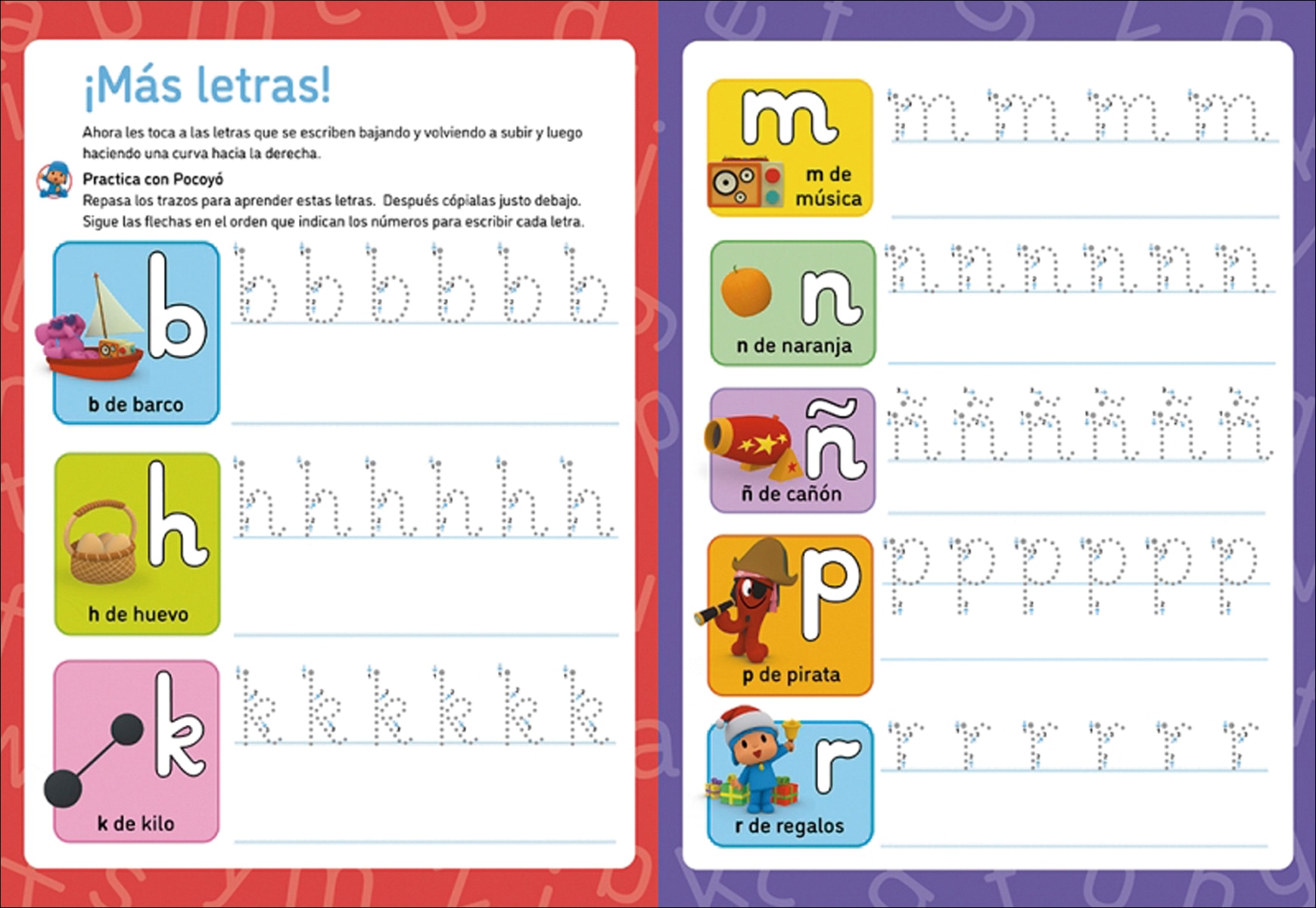 Pocoyó. Lectoescritura - Escribo las letras (Libro-pizarra): ¡Escribe, borra y vuelve a escribir! (Capa mole) 3