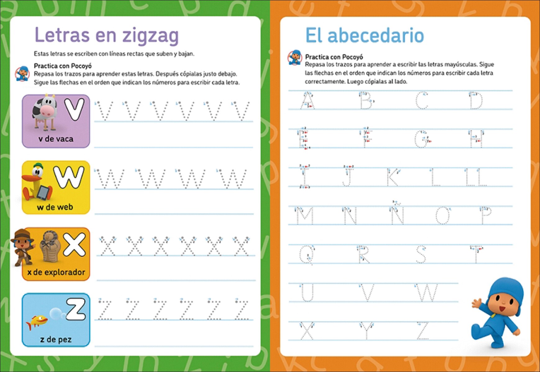 Pocoyó. Lectoescritura - Escribo las letras (Libro-pizarra): ¡Escribe, borra y vuelve a escribir! (Capa mole) 4