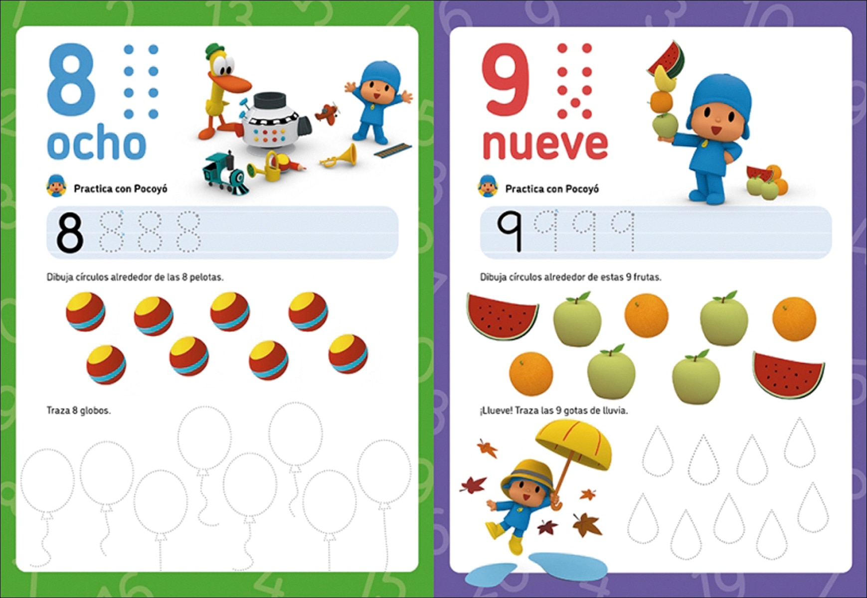 Pocoyó. Lectoescritura - Escribo los números (Libro-pizarra): ¡Escribe, borra y vuelve a escribir! (Capa mole) 3