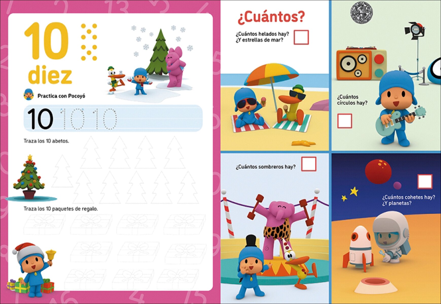 Pocoyó. Lectoescritura - Escribo los números (Libro-pizarra): ¡Escribe, borra y vuelve a escribir! (Capa mole) 5