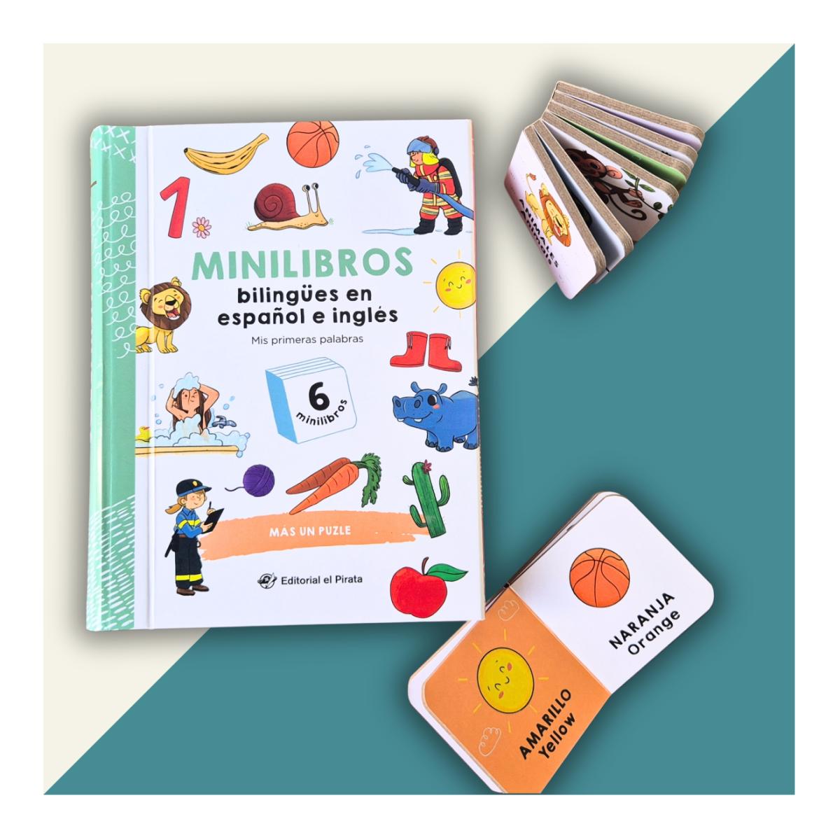 Minilibros bilingües en español e inglés - Mis primeras palabras: Minilibros para aprender las primeras palabras en español e inglés. ¡Incluye un puz 1