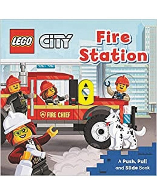 Lego fire station push pull slide