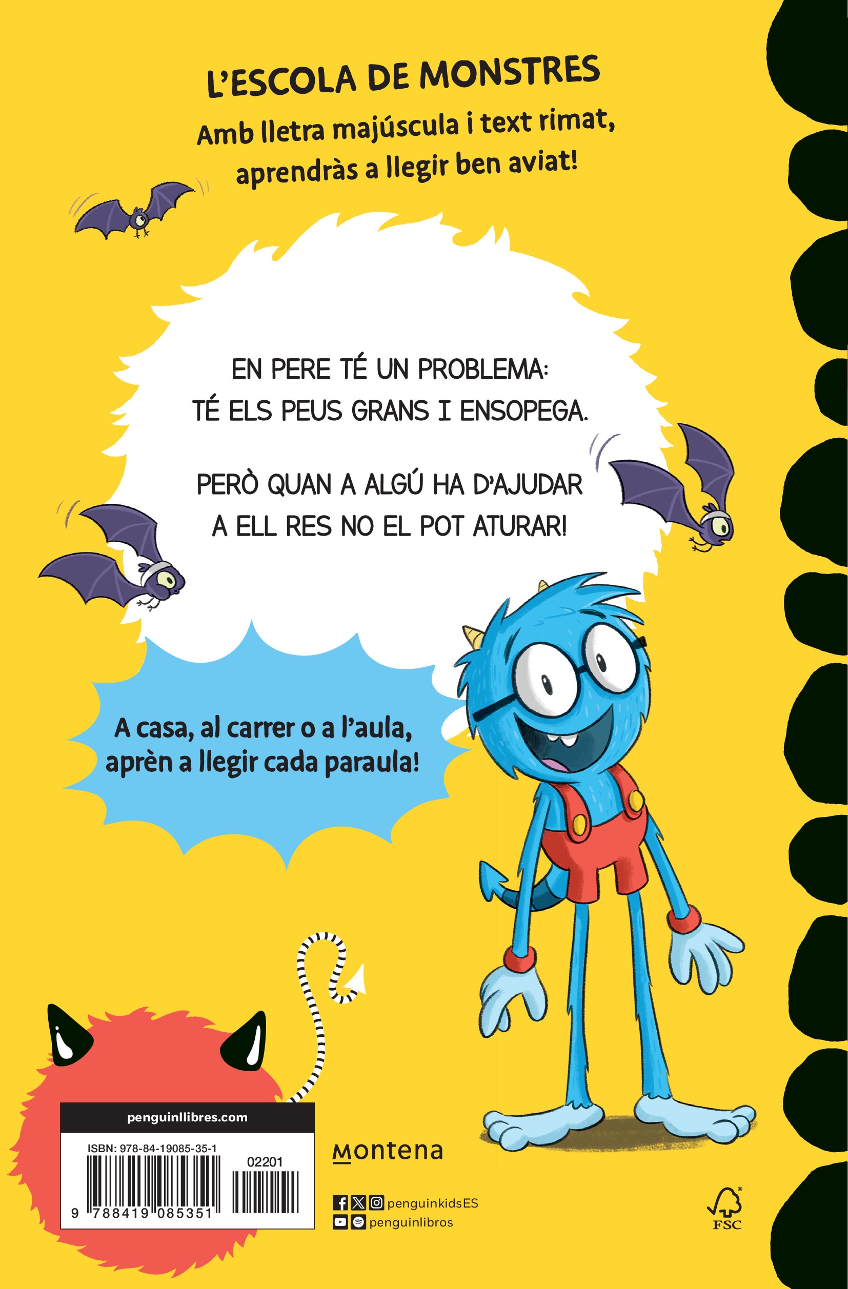 Aprendre a llegir a l'Escola de Monstres 4 - Peus grans com gegants: Amb lletra MAJÚSCULA (llibres per a nens a partir de 5 anys)  (Tapa blanda) 2