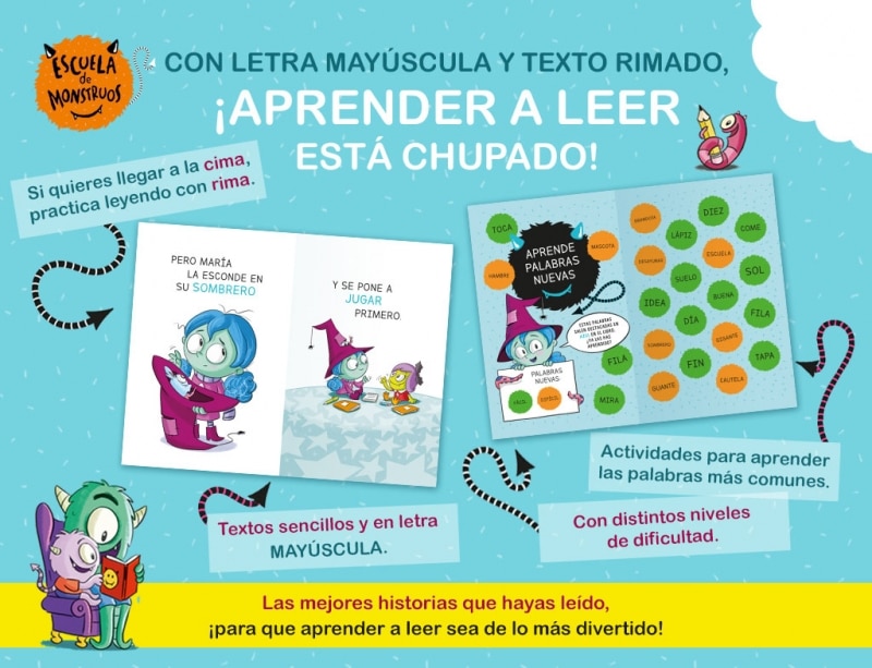 Aprender a leer en la Escuela de Monstruos - Pack con los libros 1, 2 y 3: En letra MAYÚSCULA (libros para niños a partir de 5 años) (Tapa blanda) 6