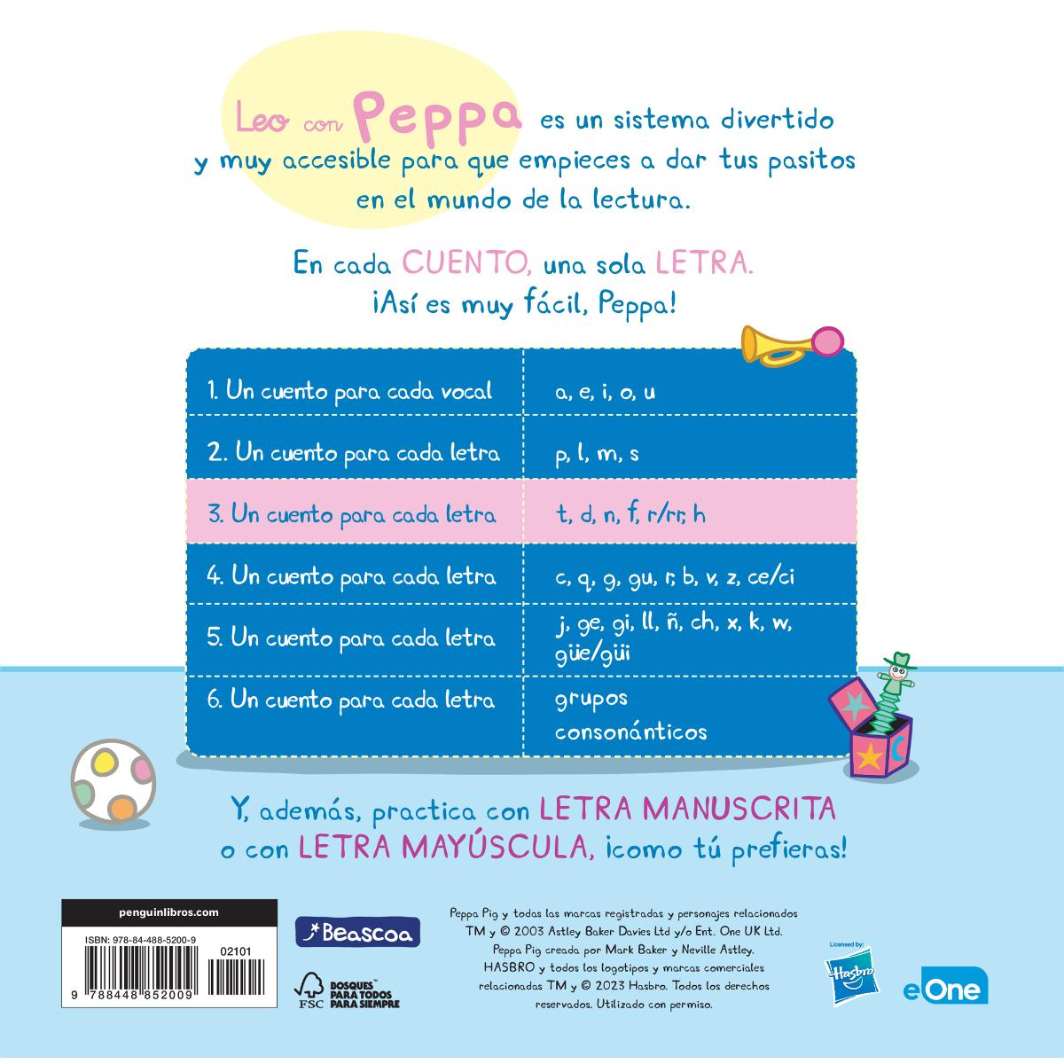 Peppa Pig. Lectoescritura - Leo con Peppa. Un cuento para cada letra: t, d, n, f, r/rr, h (Capa mole) 2