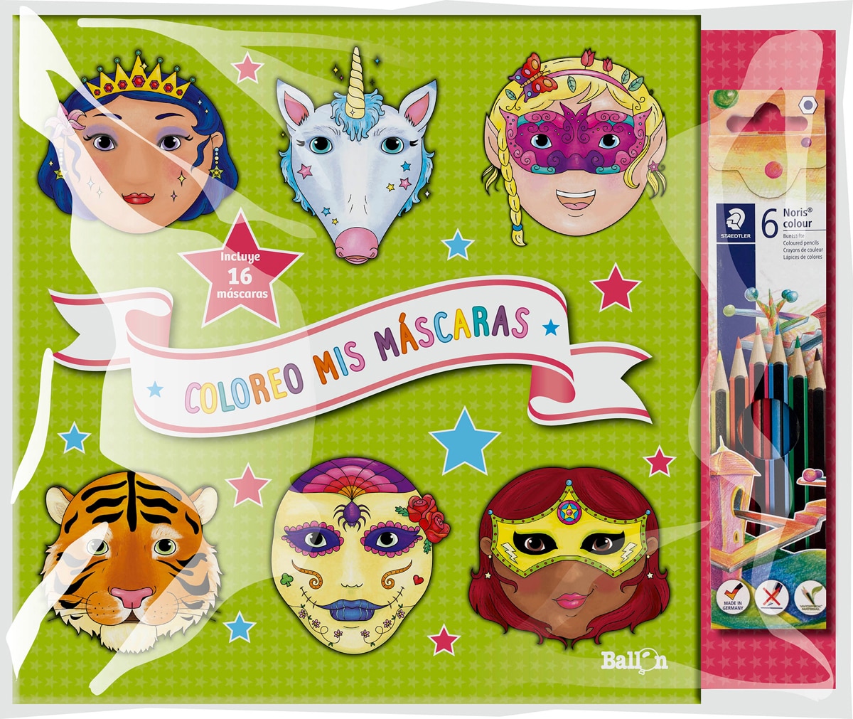 COLOREO MIS MÁSCARAS  - Naranja + lápices (Capa mole) 1