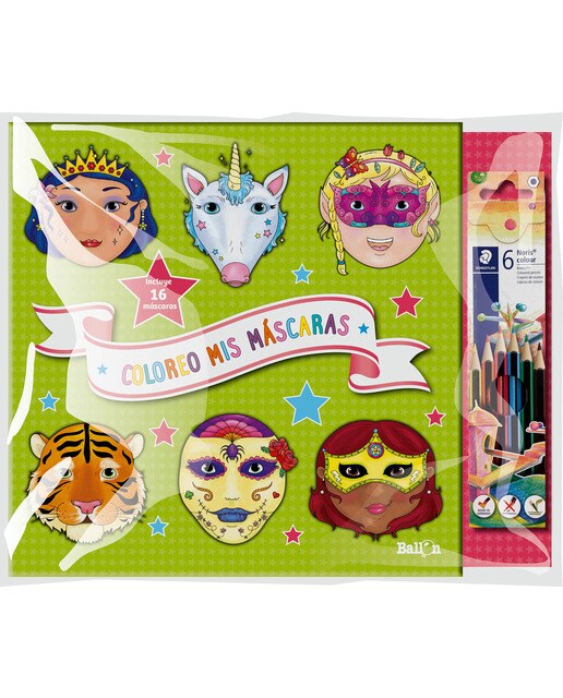 COLOREO MIS MÁSCARAS - Naranja + lápices
