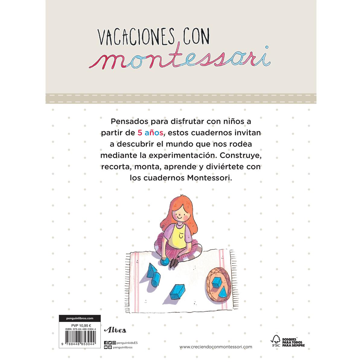 Creciendo con Montessori. Cuadernos de vacaciones - Vacaciones con Montessori (5 años): Cuaderno de actividades para niños y niñas de 5 (Tapa blanda) 2