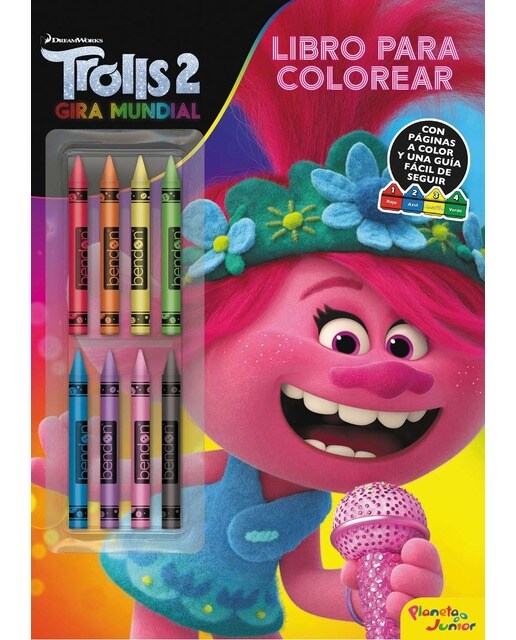Trolls 2. Libro para colorear con ceras 1