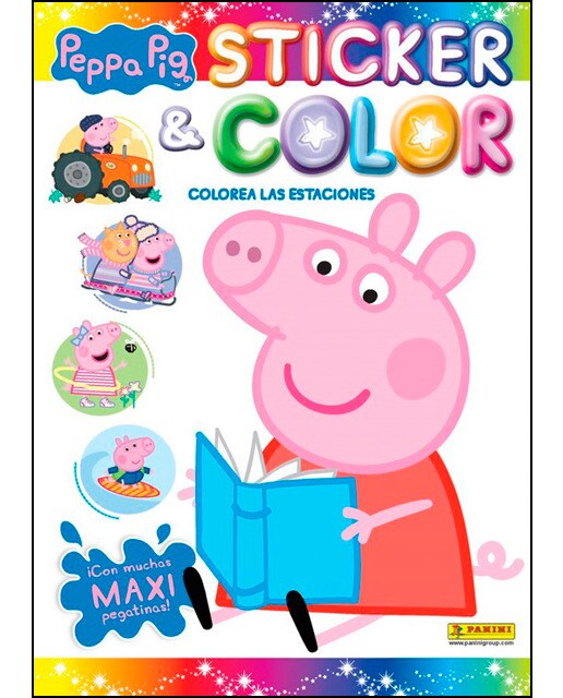 Peppa pig colorea las estaciones. Sticker & color 1