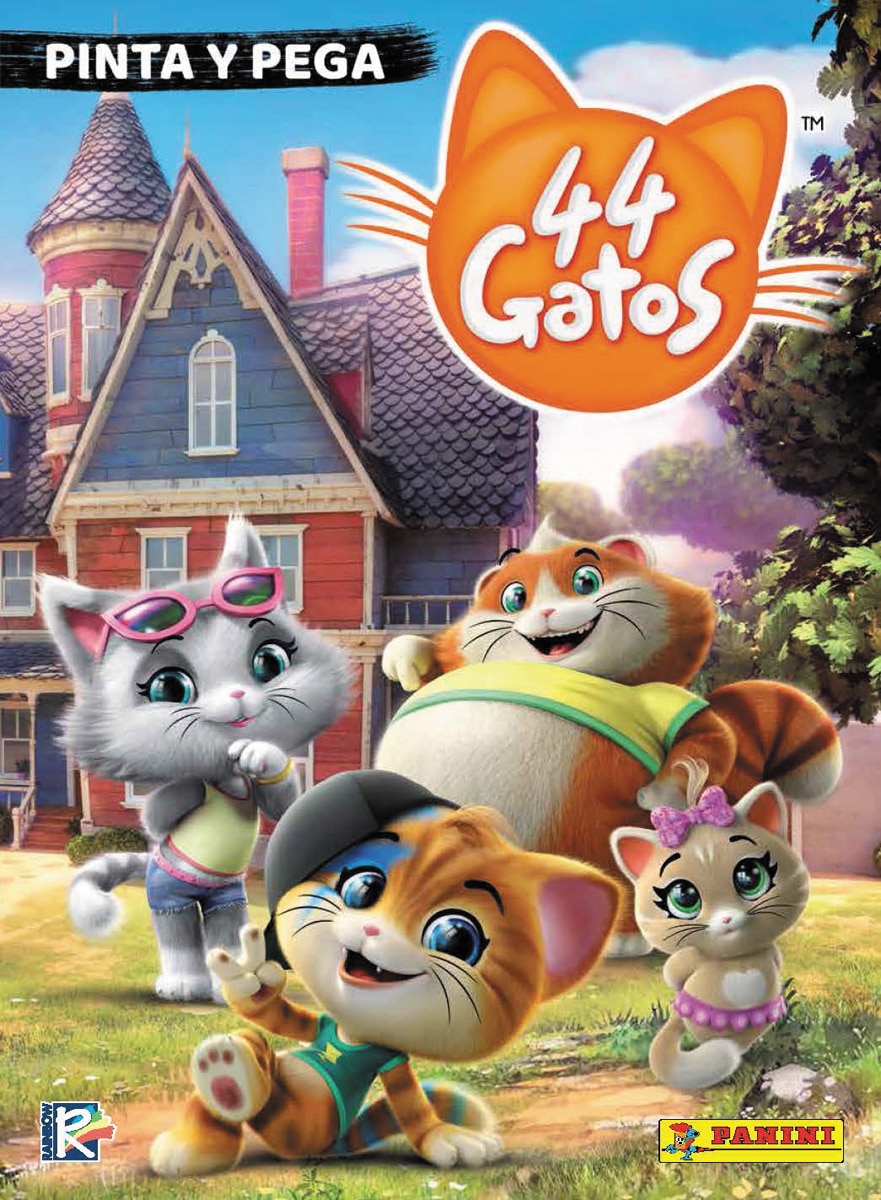 44 gatos. Pinta y pega