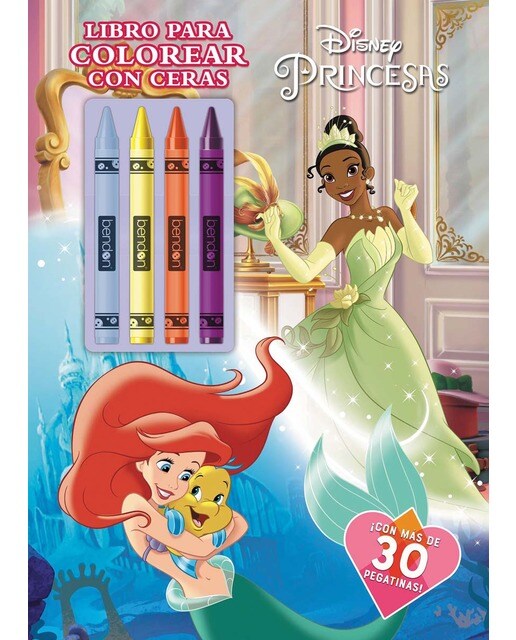 Princesas. Libro para colorear con ceras: Con pegatinas(Tapa blanda) 1