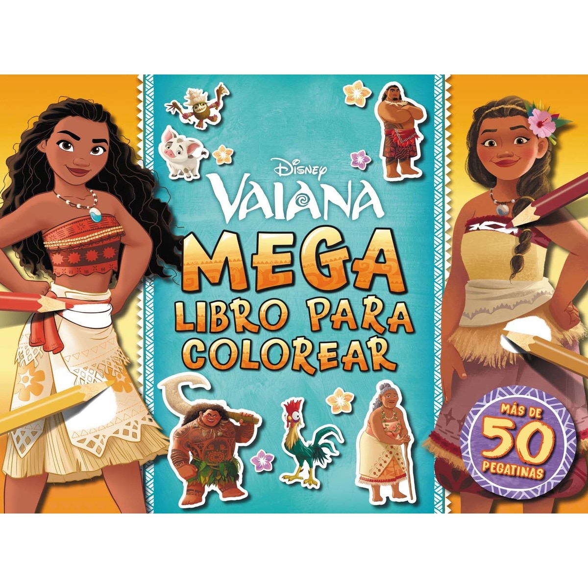 Imagen 0 de Vaiana. Megalibro para colorear: Con pegatinas (Tapa blanda)