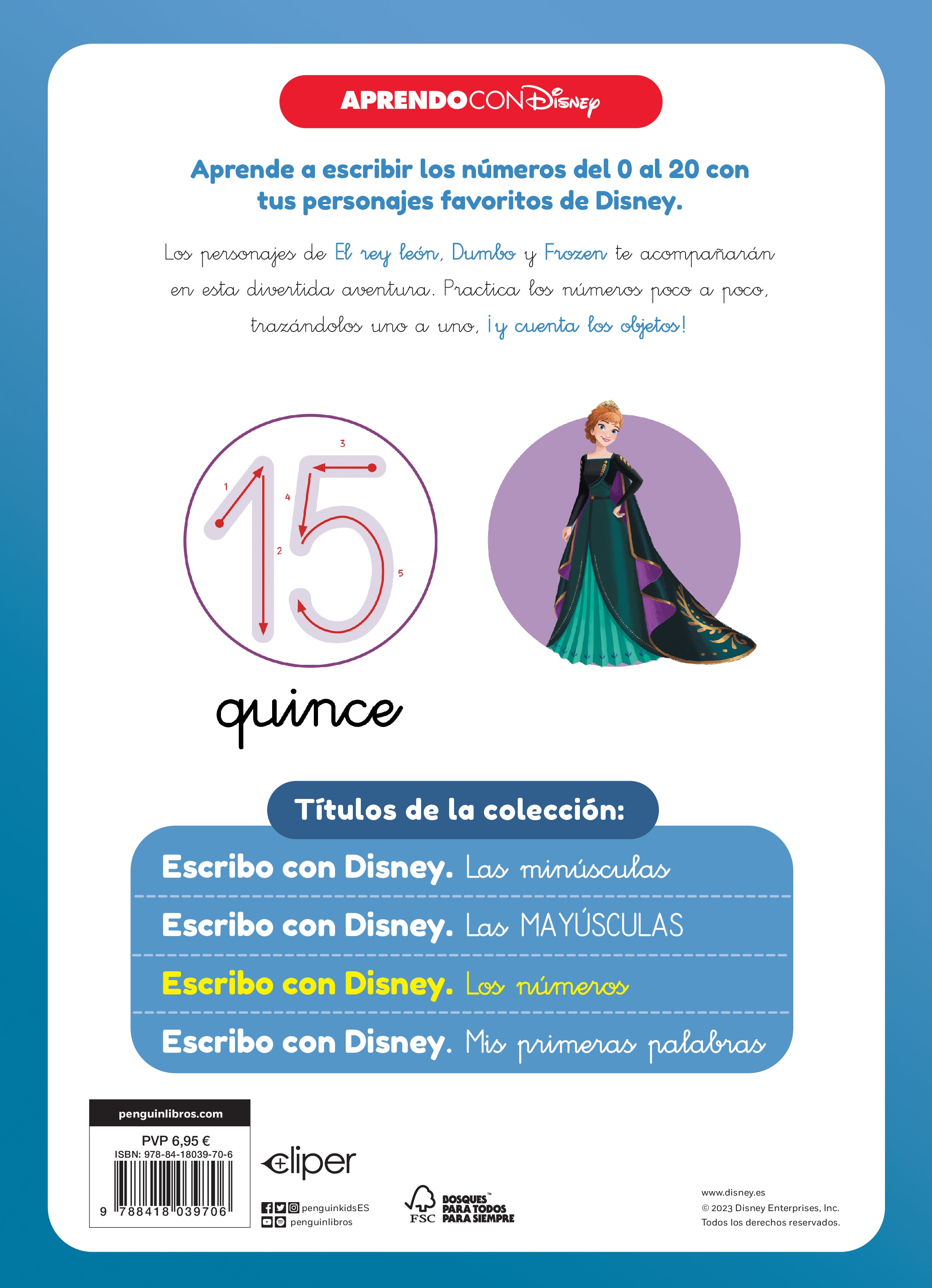 Escribo con Disney. Los números (4-5 años) (Disney. Primeros aprendizajes): Con números para reseguir (Tapa blanda) 2