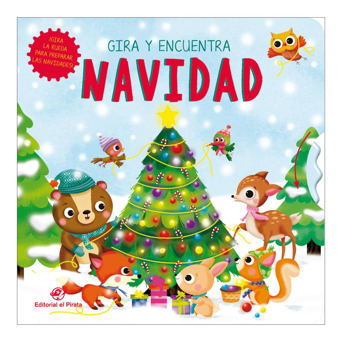 Imagen 0 de Gira y encuentra - Navidad: Libro cartón con RUEDA para bebés 0-3 años - Papá Noel Navidad Polo Norte Santa Claus - Motricidad