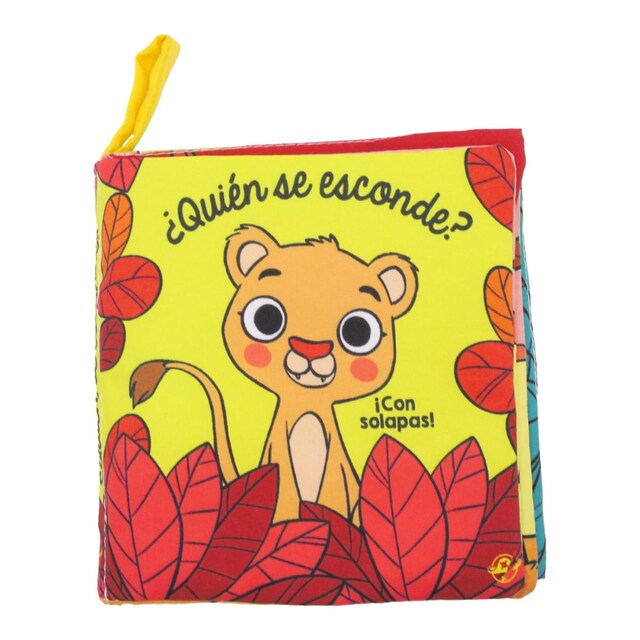 Cuentos para bebés - ¿Quién se esconde?: Libro de tela suave para bebés entre 0 y 36 meses. Interactivo, con solapas, sonido estimulante y un espejo.