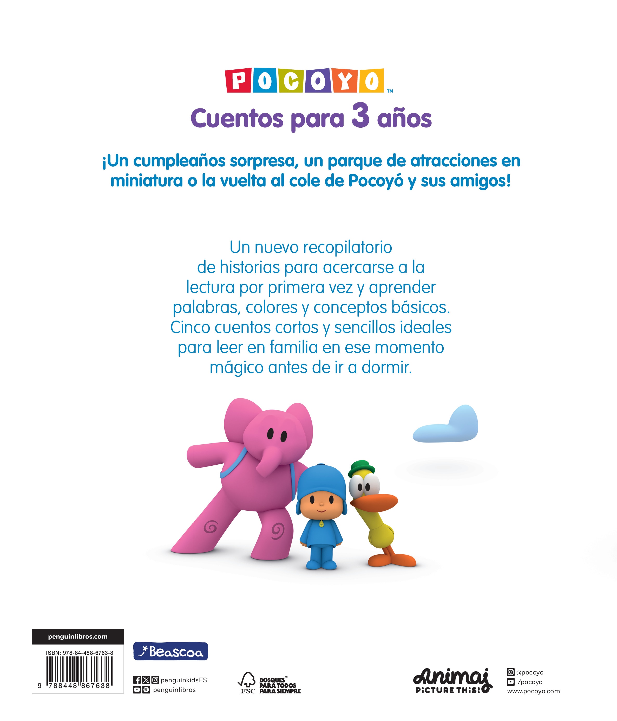 Pocoyó. Recopilatorio de cuentos - Cuentos para 3 años (5 cuentos) (Capa dura) 2