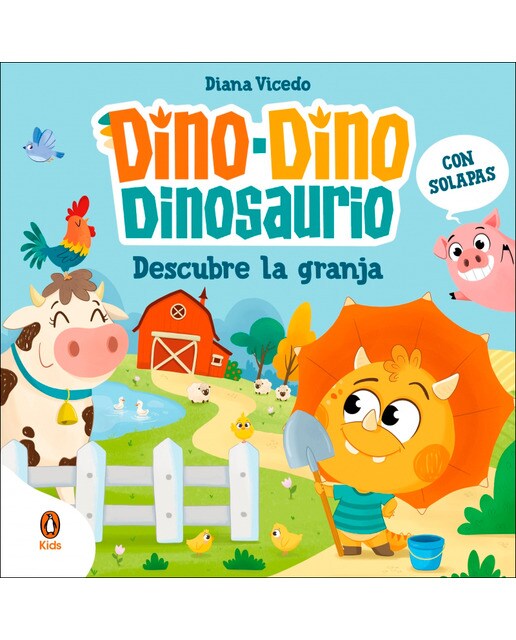 Dino-Dino Dinosaurio descubre la granja (Dino-Dino Dinosaurio): Libro de cartón con solapas para niños y niñas de 0 a 3 años 3