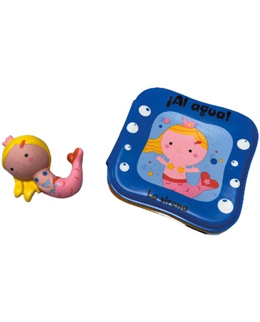 ¡Al agua! - La sirena: Un libro de baño para bebés de 0 a 3 años (incluye un cuento y un muñequito SIN AGUJERO para jugar en la bañera) 1