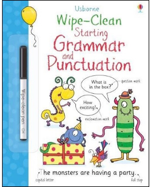 Wipe-clean starting grammar and punctuation