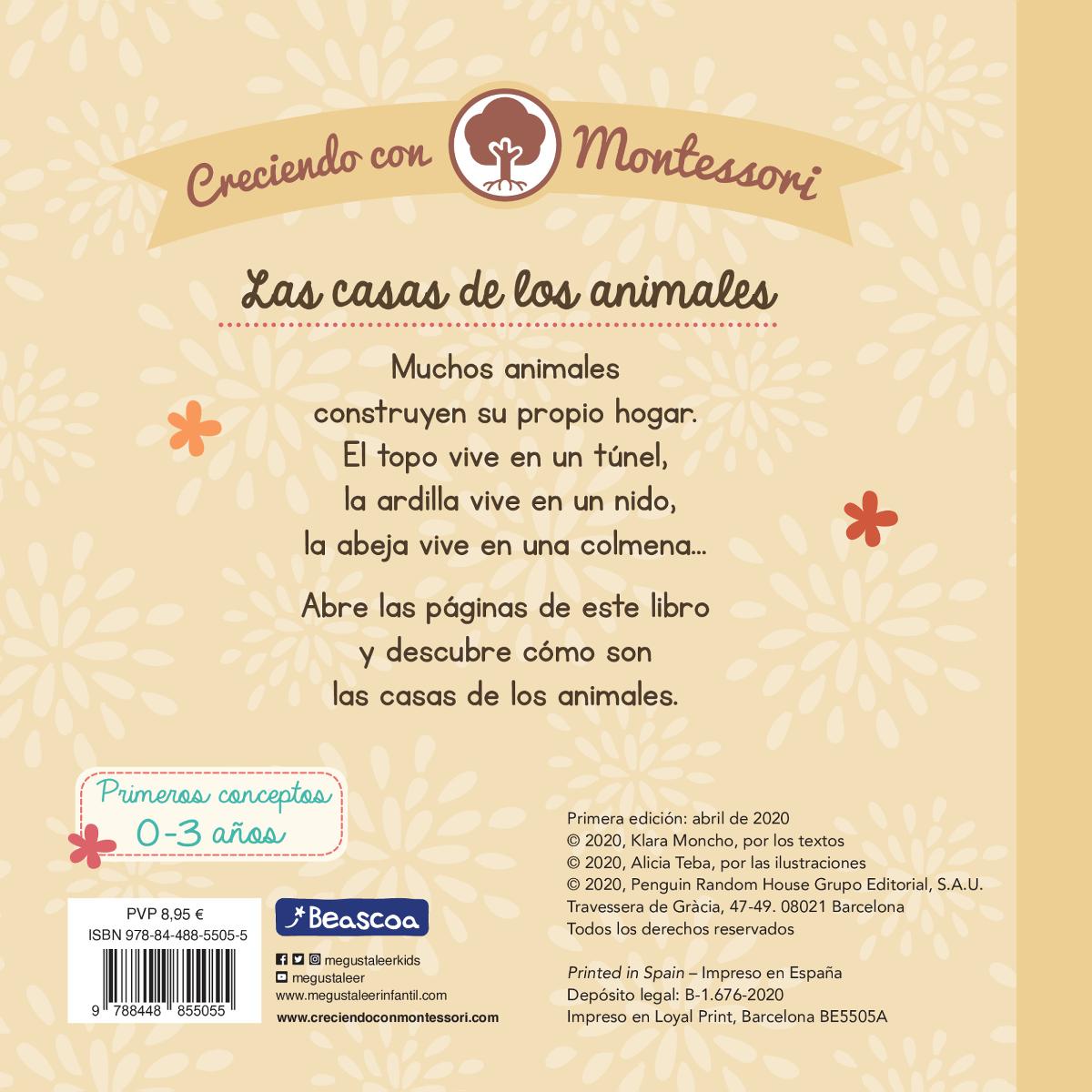 Creciendo con Montessori. Libro de cartón - Las casas de los animales 2