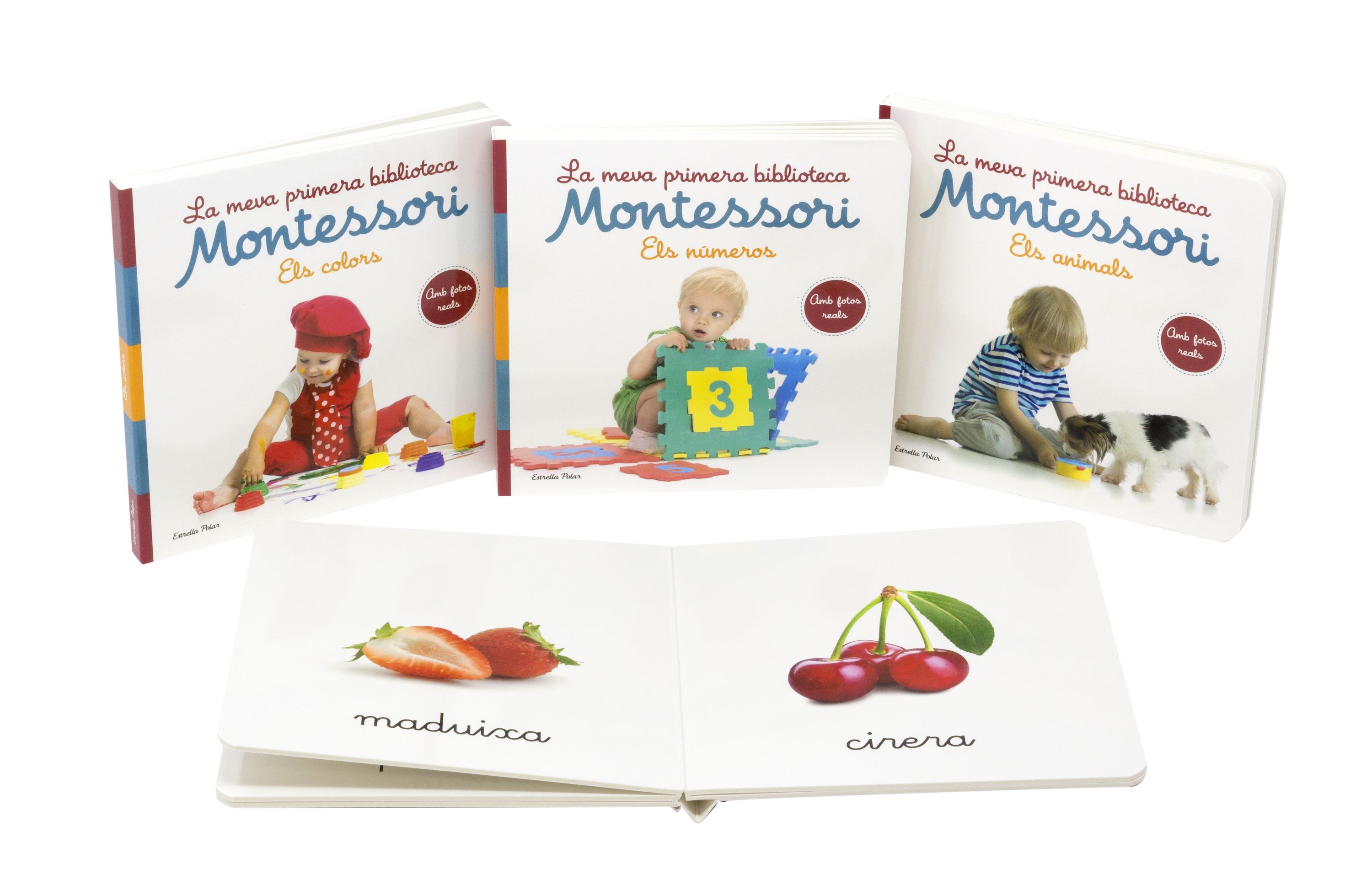 Mi primera biblioteca Montessori: Los colores · Las frutas · Los números · Los animales 2