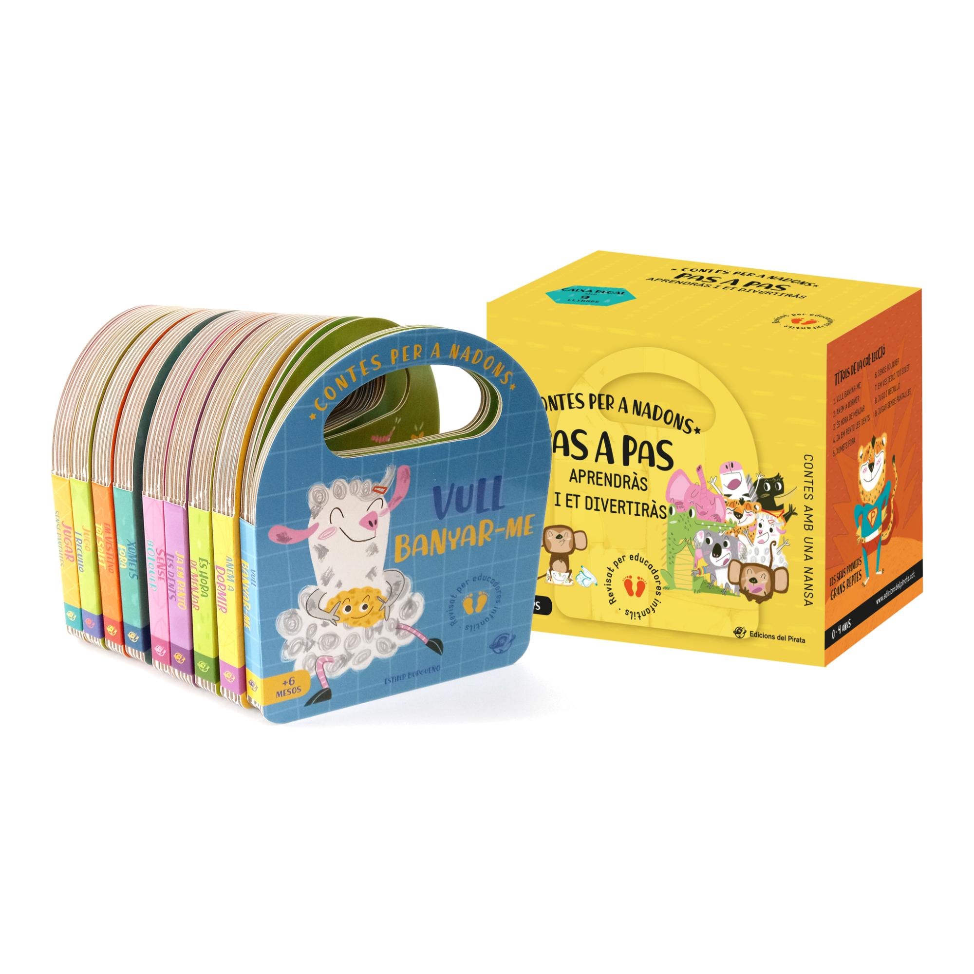 Imagem 0 de Contes per a nadons - Lot de contes Pas a Pas, aprendràs i et divertiràs: Contes per a bebès, interactius, amb una solapa i amb una nansa