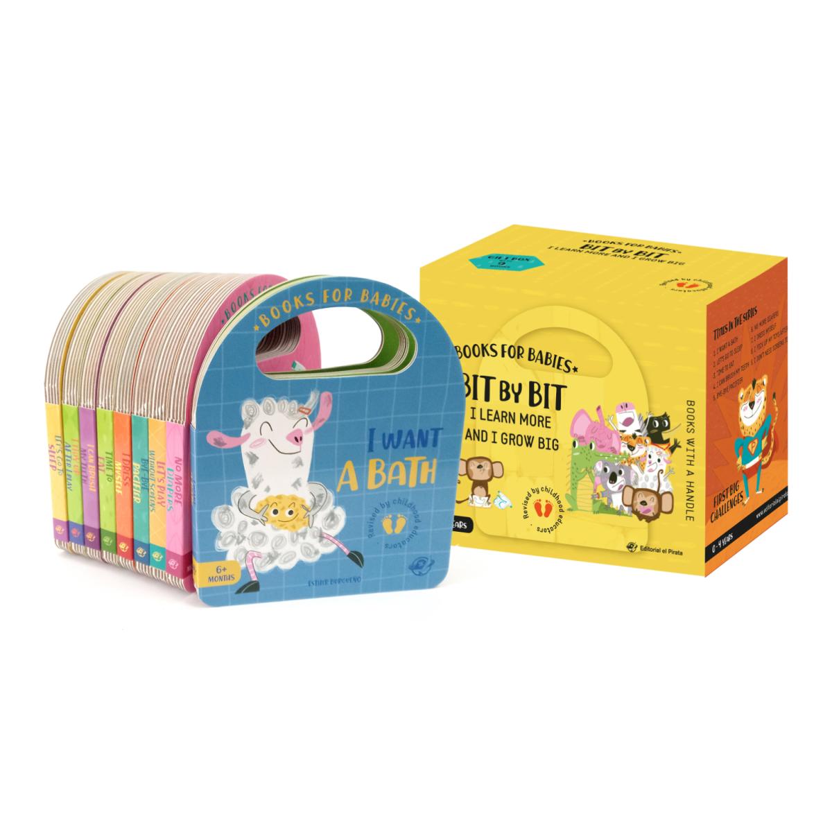 Books for babies -Bit by bit I learn more and I grow big Collection Pack: Cuentos interactivos para niños en inglés 1
