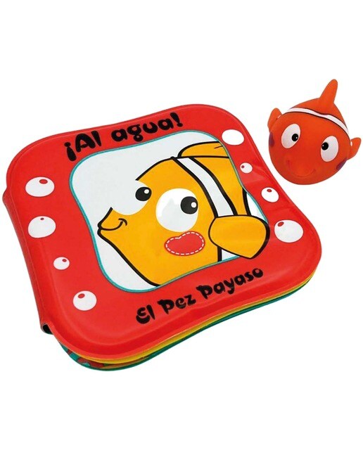 ¡Al agua! - El pez payaso: Un libro de baño para bebés de 0 a 3 años (incluye un cuento y un muñequito SIN AGUJERO para jugar en la bañera) 1