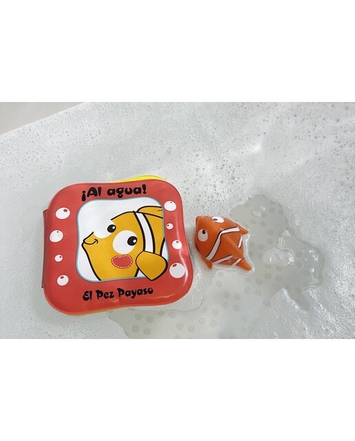 ¡Al agua! - El pez payaso: Un libro de baño para bebés de 0 a 3 años (incluye un cuento y un muñequito SIN AGUJERO para jugar en la bañera) 2