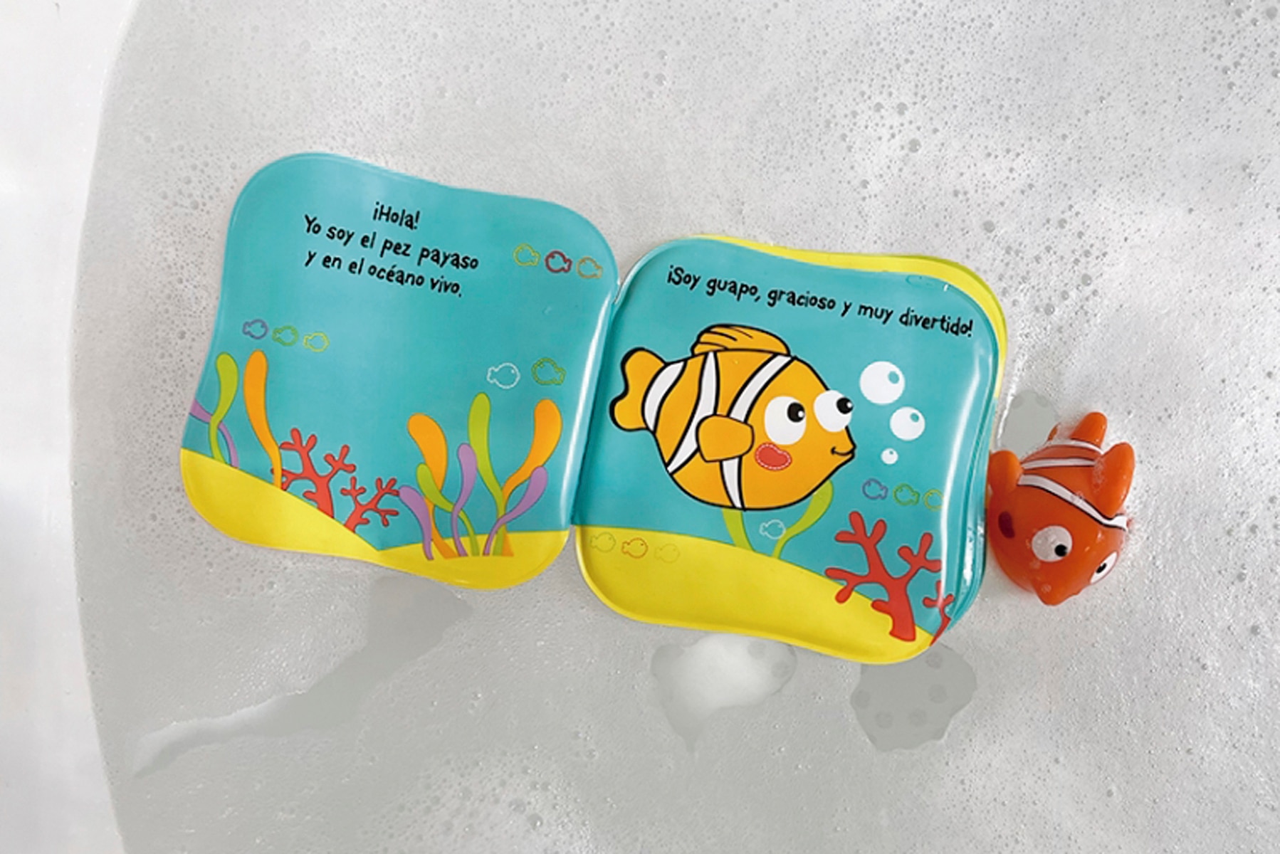 ¡Al agua! - El pez payaso: Un libro de baño para bebés de 0 a 3 años (incluye un cuento y un muñequito SIN AGUJERO para jugar en la bañera) 5